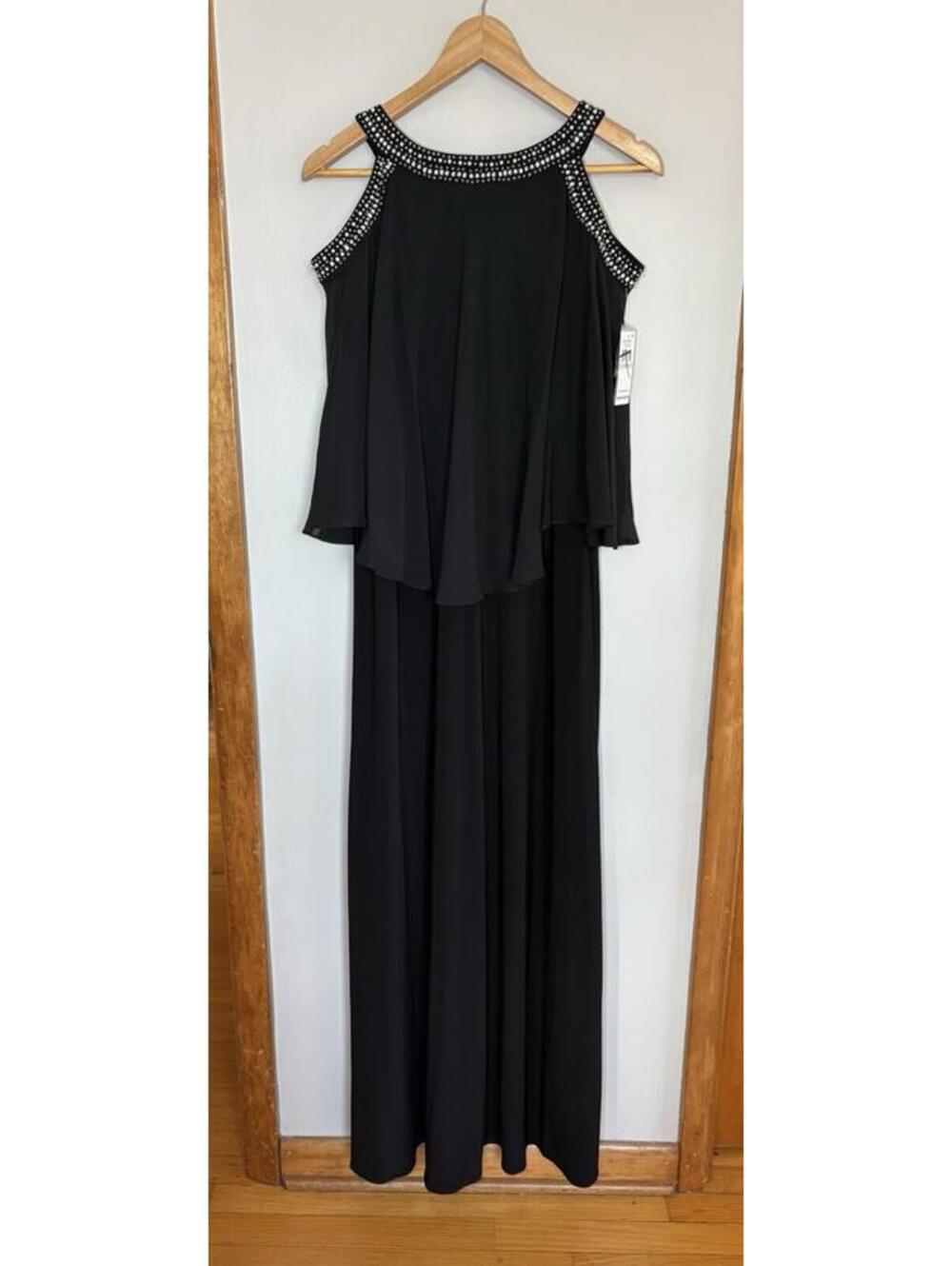 Alex Evenings Embellished Cold Shoulder Popover Formal Gown Size 10 NWT